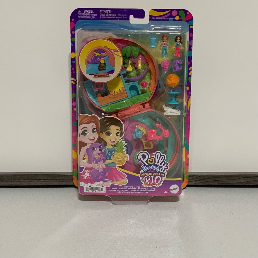 Polly Pocket™ Adventure Moped Compact Playset w/2 Micro Dolls & Accessories-New